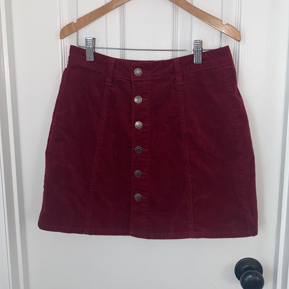 Women’s corduroy maroon skirt, size 8, worn once